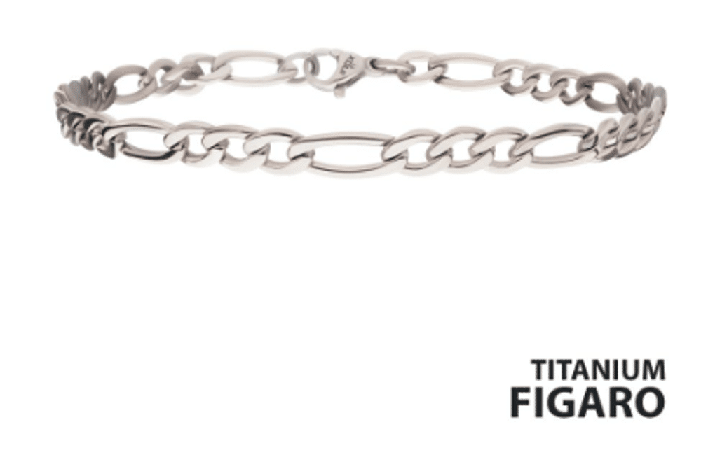 Titanium Figaro Chain Bracelet