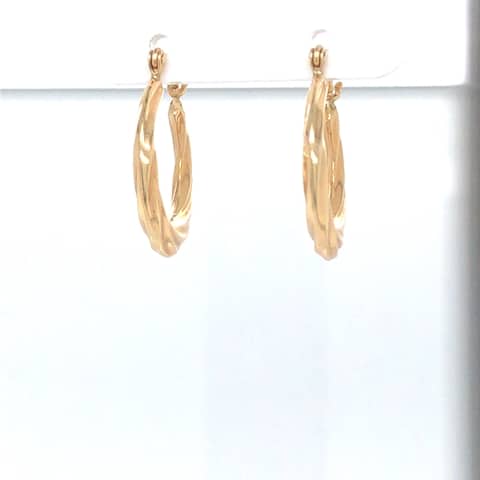 14KY Twisted Hollow Hoops