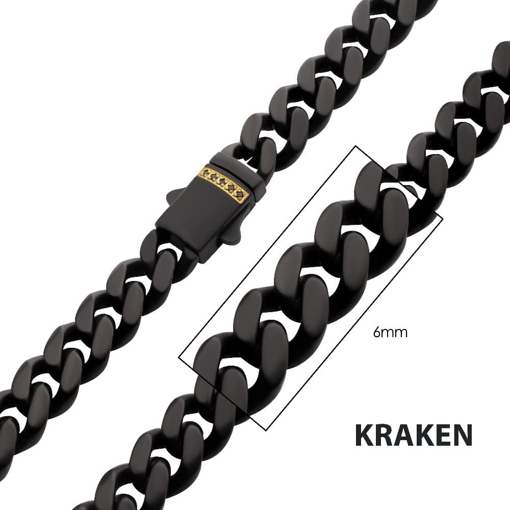 Black IP Steel Matte Cuban Chain Necklace