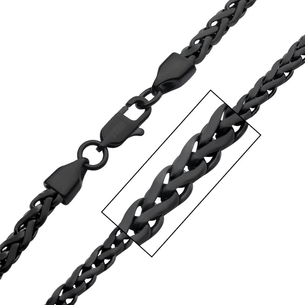 Black IP Stainless Steel Spiga Chain