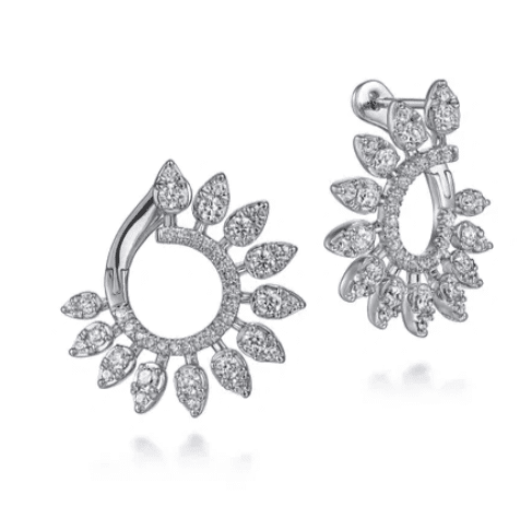 14KW Diamond Open Burst Earrings
