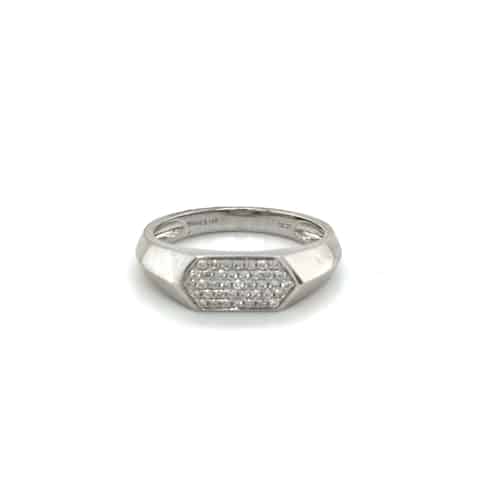 14K Diamond Pave Signet Ring