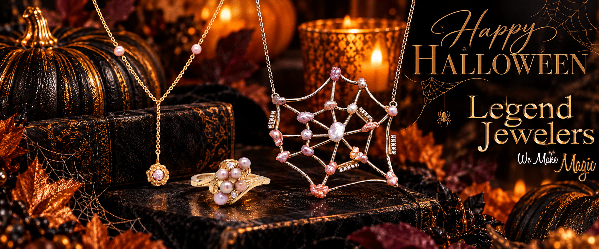 Glamorous Halloween Jewelry Showcase
