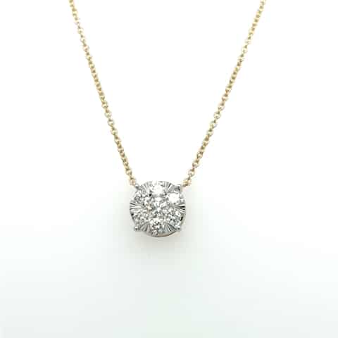 14KY Illusion Set Diamond Necklace
