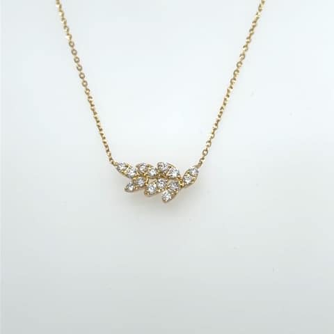 14KY Diamond Feather Necklace